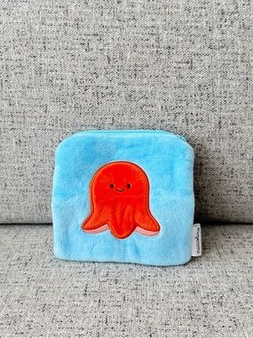 New Blue Plush Octopus Soft PoucN small pocket